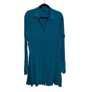 Komarov Crinkled Textured Topper Jacket Size L‎ Emerald Green